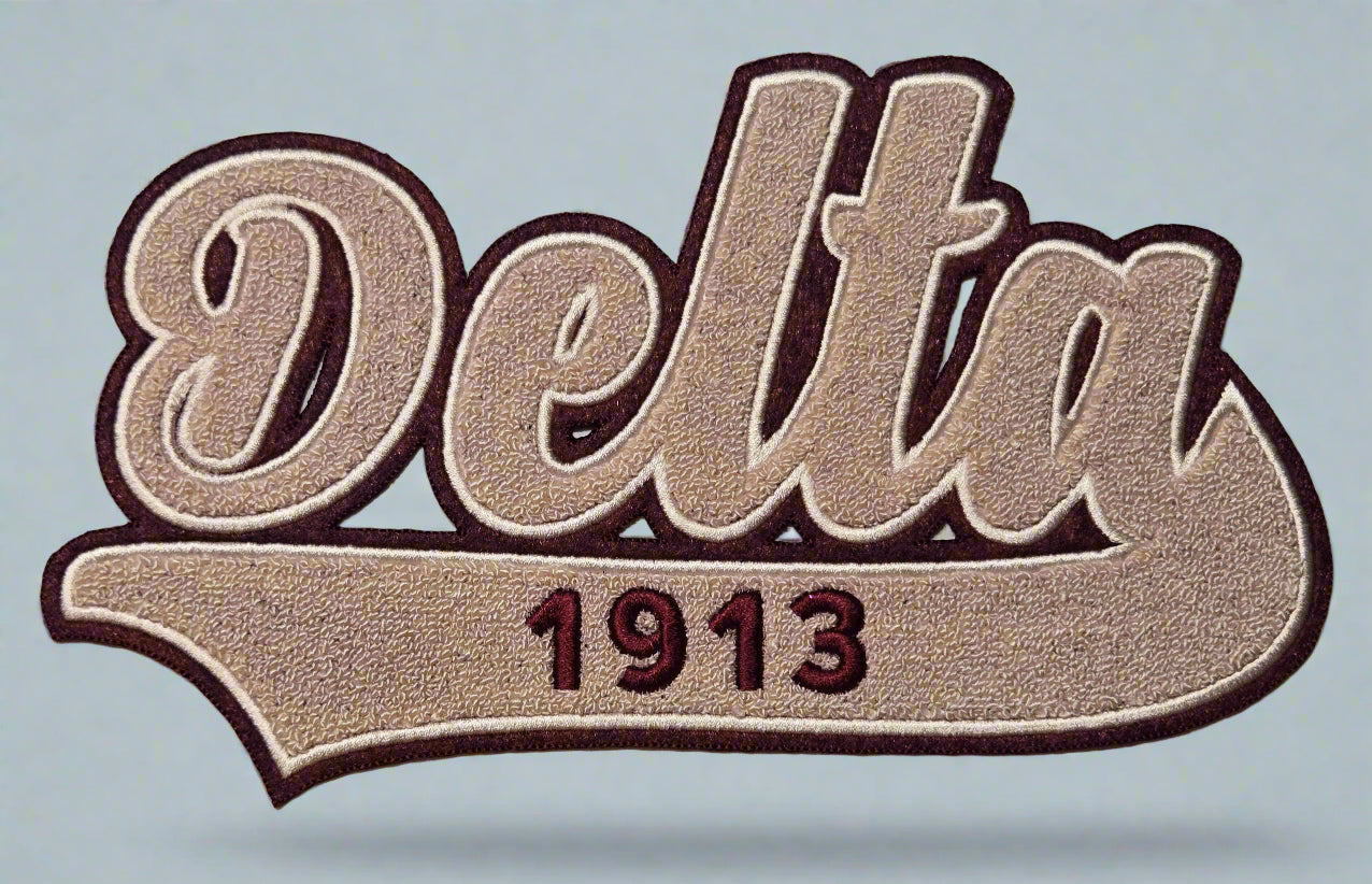 Delta Sigma Theta Sorority Inc., Embroidered Patch - LARGE DELTA VARSITY (10X6)