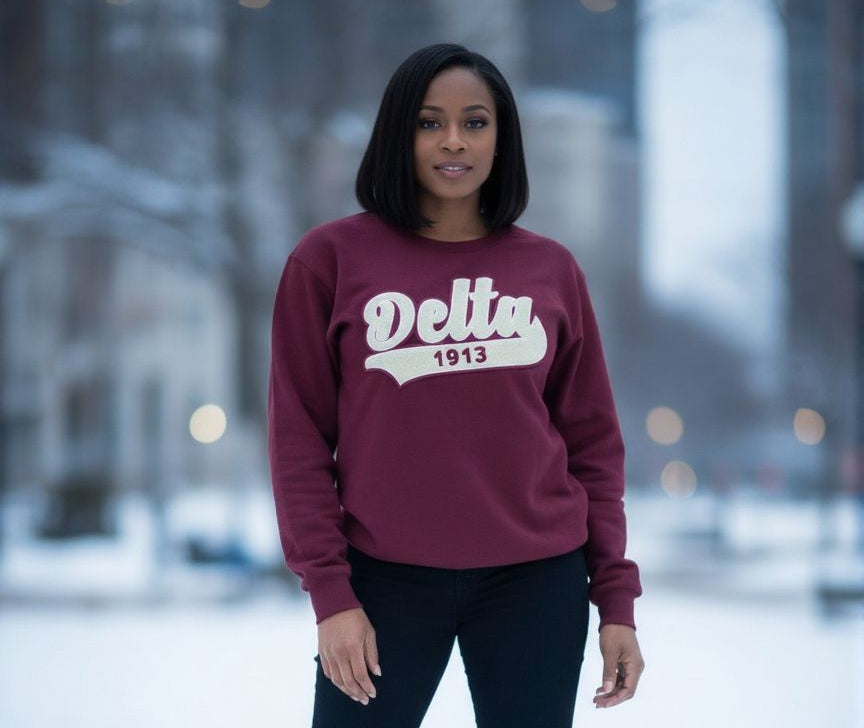 Crimson & Cream Chenille Delta 1913 Tee - CRIMSON