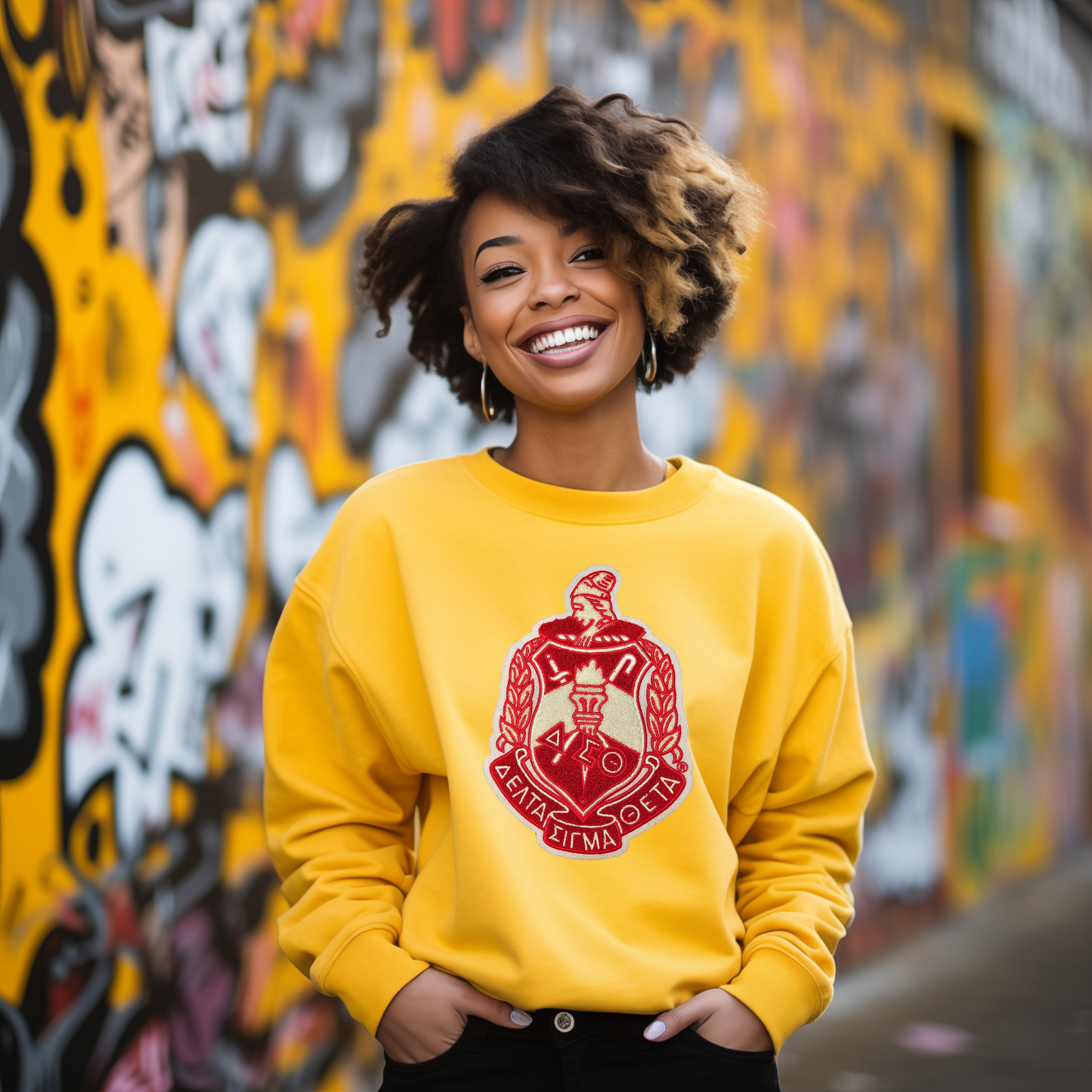Delta Sigma Theta - Chenille Patch Sweatshirt - Crest