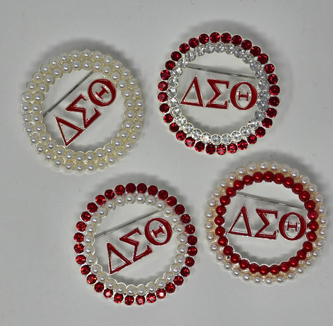 Round Delta Sigma Theta Pin/Brooch