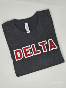 Charcoal DELTA Twill-Lettered Tee