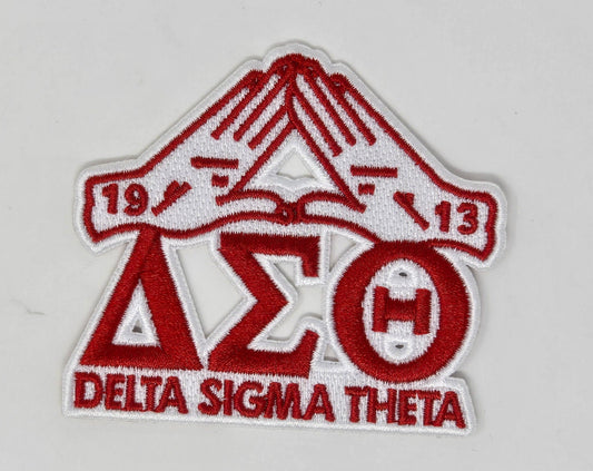 Delta Sigma Theta Sorority Inc., Embroidered Patch - Handsign w/ Greek Letters
