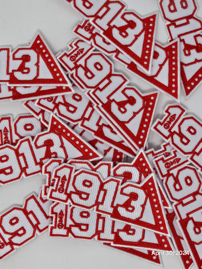 Delta Sigma Theta Sorority Inc., Embroidered Patch - 1913 w/ Pyramid (4X1.75)