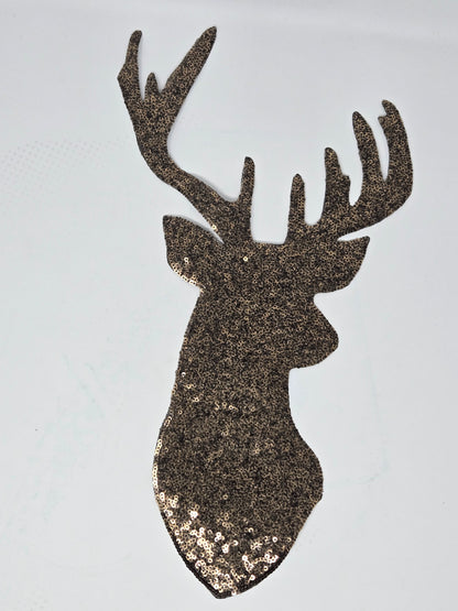 SEQUIN REINDEER IRON-ON PATCH