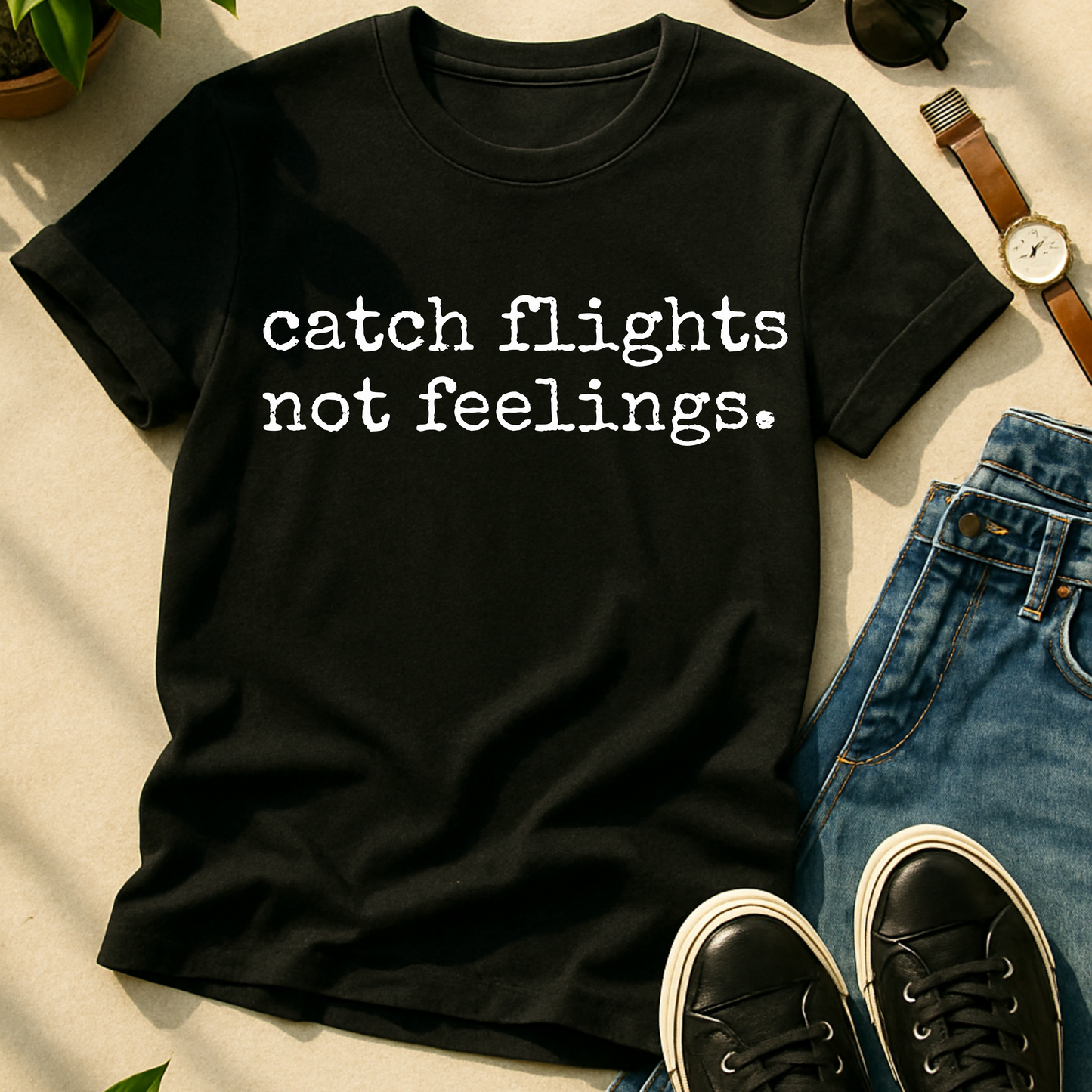 Catch Flights Not Feelings Tee