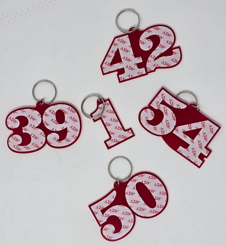 ΔΣΘ Line Number Keychain