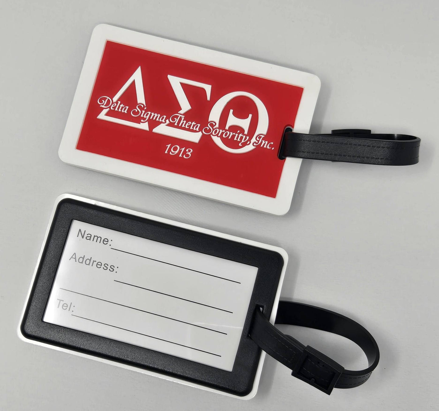 Luggage Tag - DST Red w/ white outline