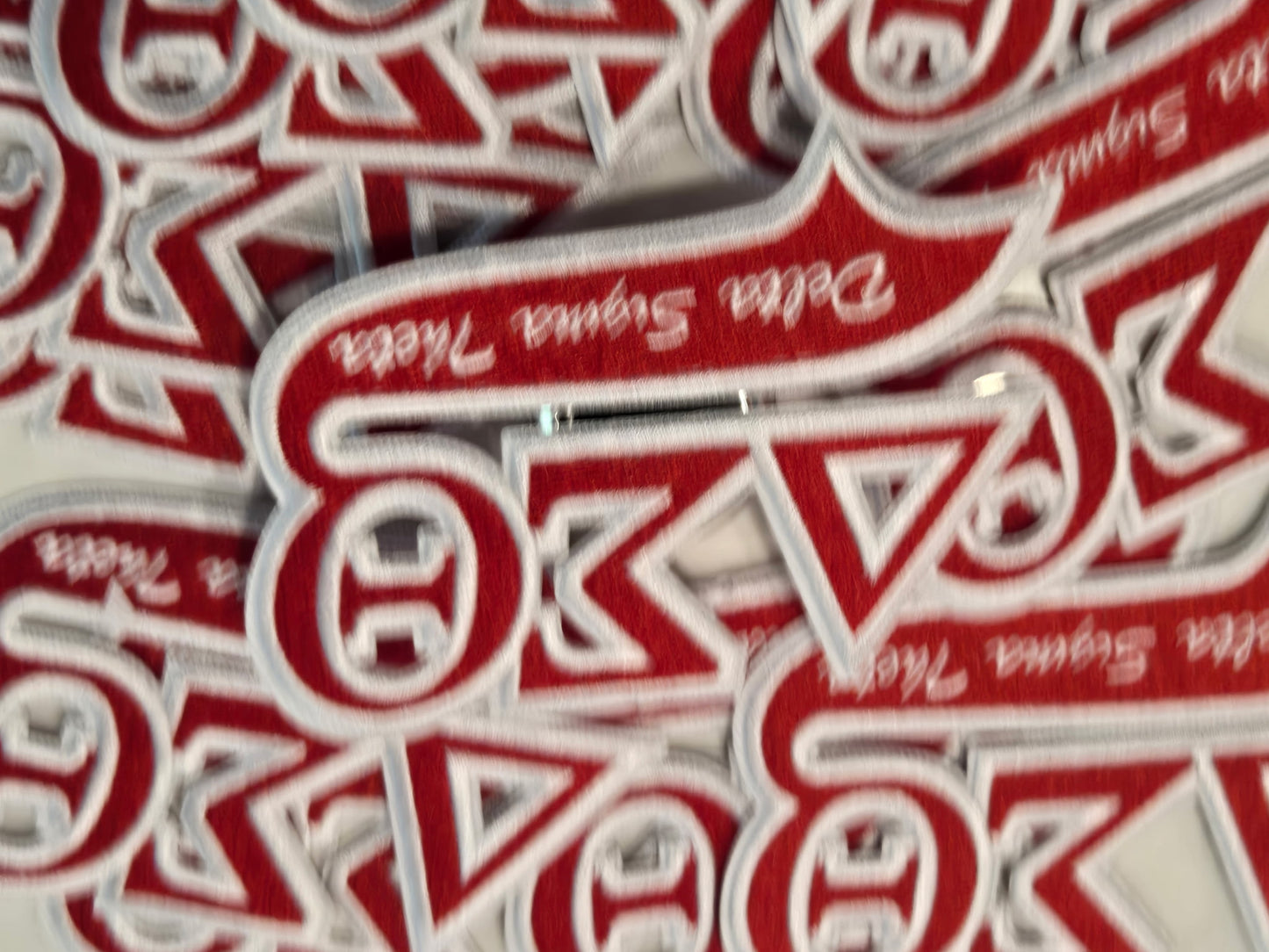 Delta Sigma Theta Sorority Inc., Embroidered Patch - GREEK LETTER VARSITY (4x2.5)