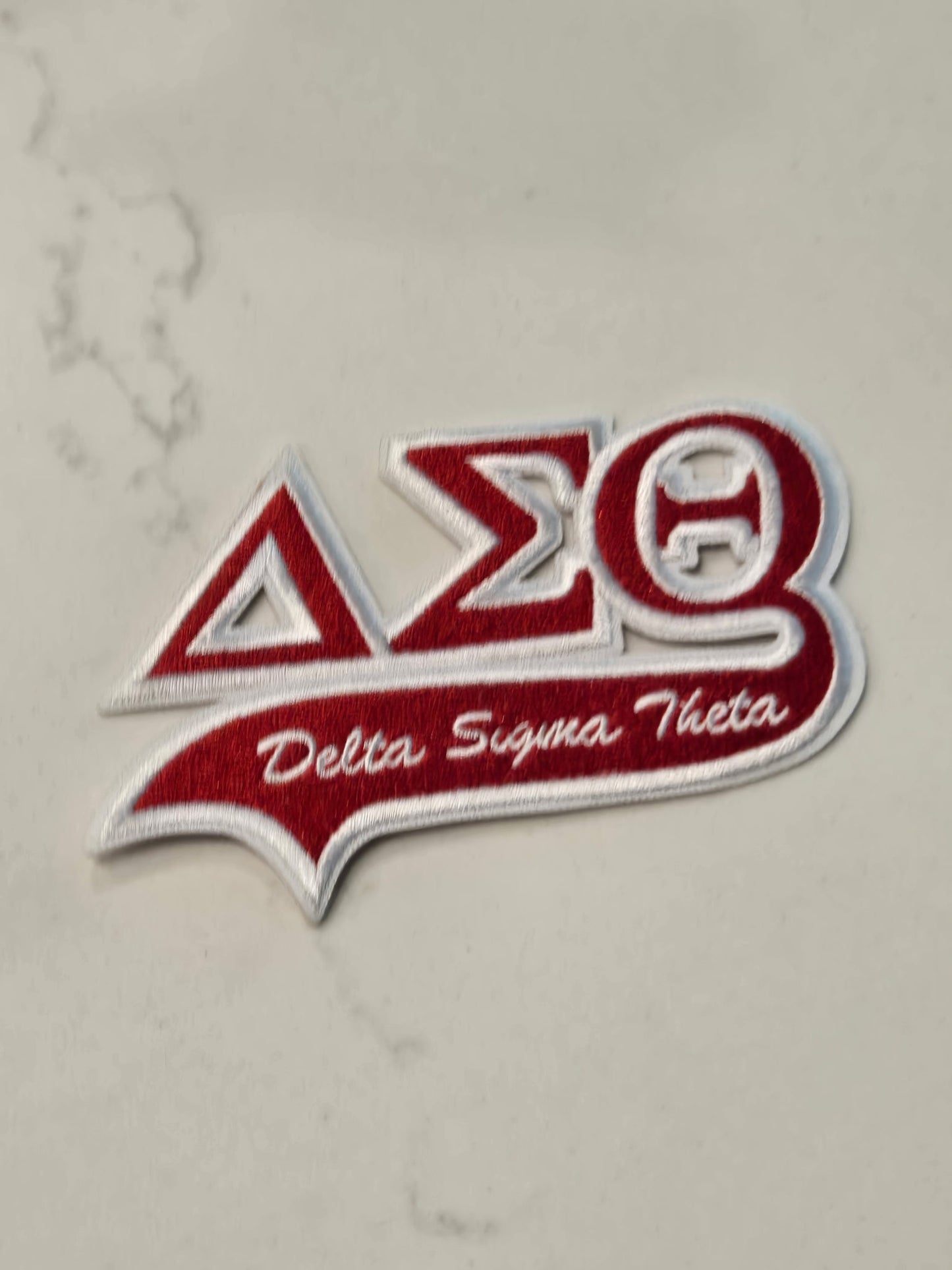 Delta Sigma Theta Sorority Inc., Embroidered Patch - GREEK LETTER VARSITY (4x2.5)