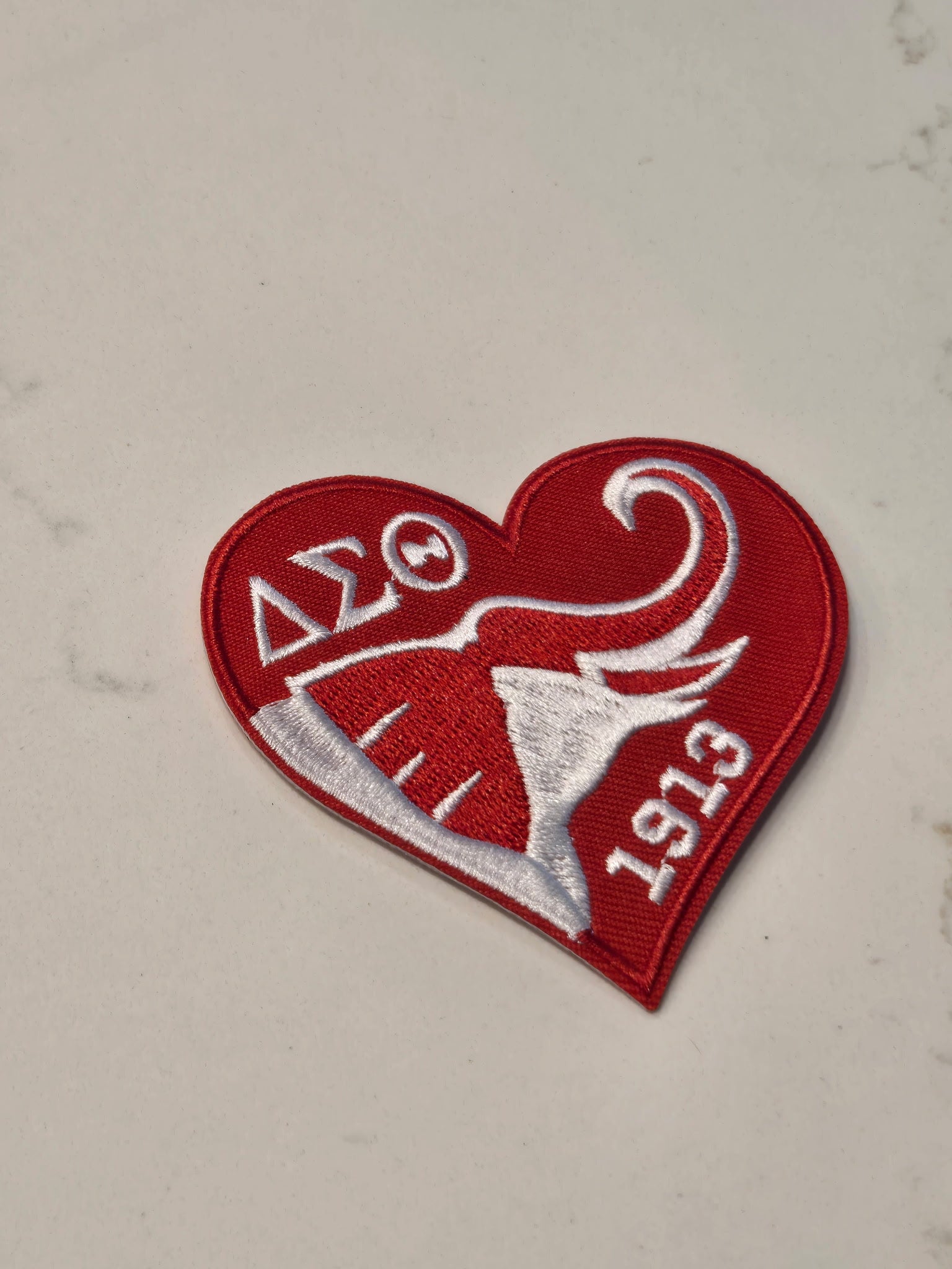 Delta Sigma Theta Sorority Inc., Embroidered Patch - ELEPHANT HEART (3x3)