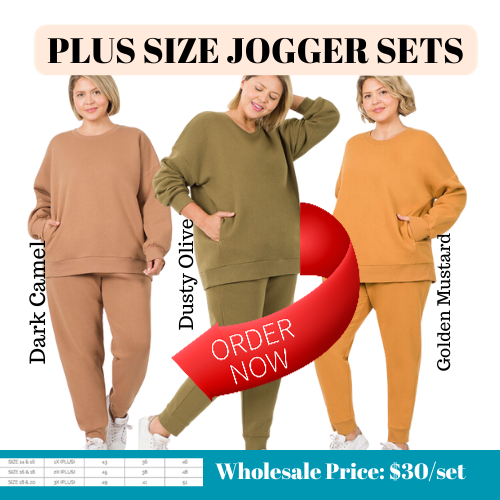 Wholesale PLUS SIZE Jogger Sets - Blinghive Exclusive