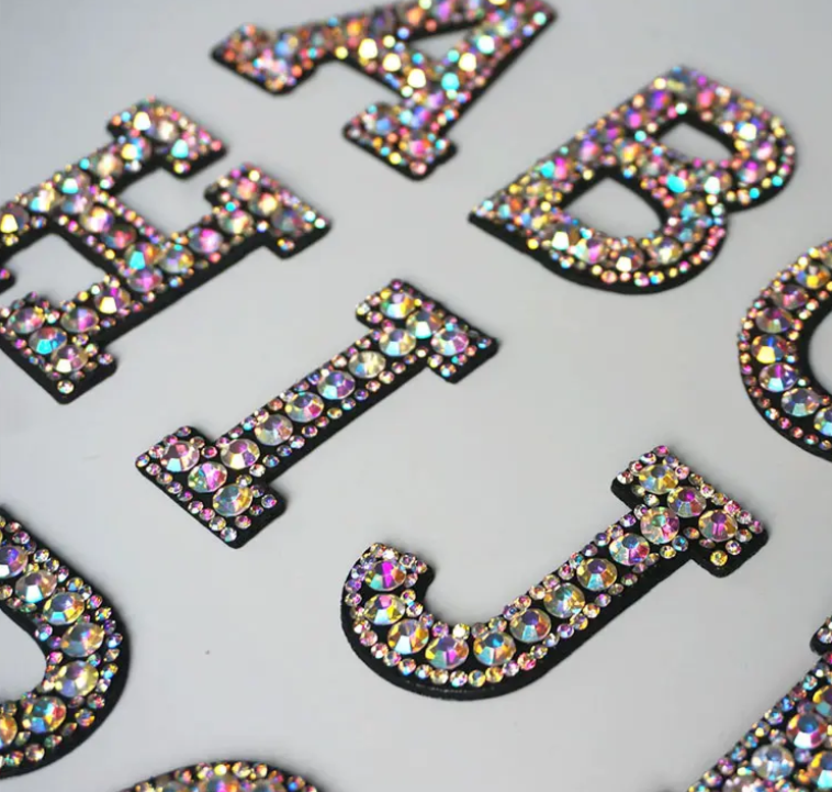 2" Sparkle [Black] Iron On Alphabet Letters