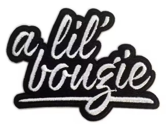 a lil bougie iron on patch