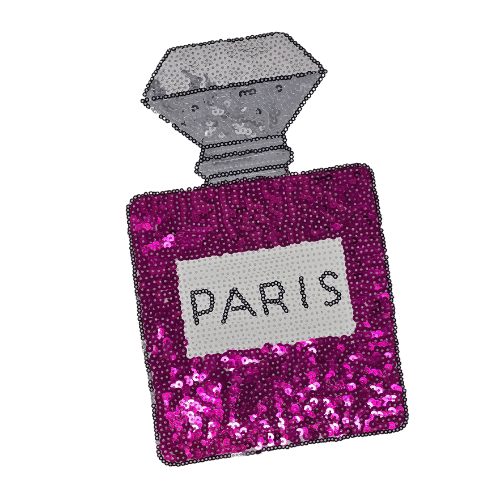 Sequin Perfume Bottle - Iron On Patch