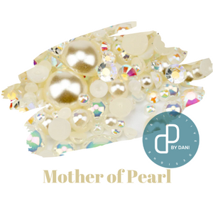 Pearl & Resin Flatback Rhinestone Mix - MOTHER OF PEARL