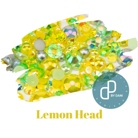 Pearl & Resin Flatback Rhinestone Mix - LEMON HEAD