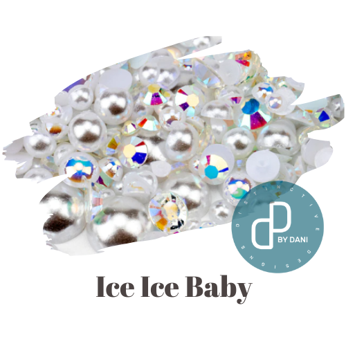 Pearl & Resin Flatback Rhinestone Mix - ICE ICE BABY