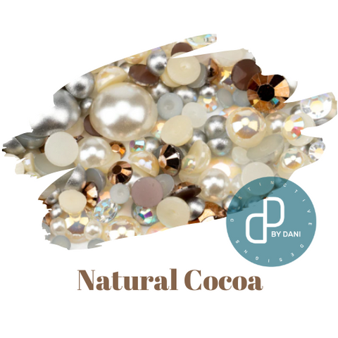 Pearl & Resin Flatback Rhinestone Mix - NATURAL COCOA