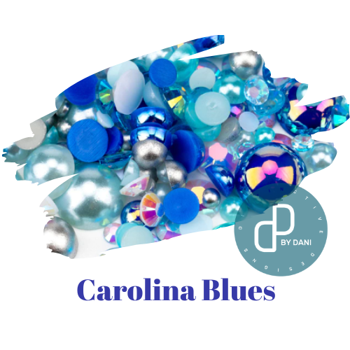 Pearl & Resin Flatback Rhinestone Mix - CAROLINA BLUES