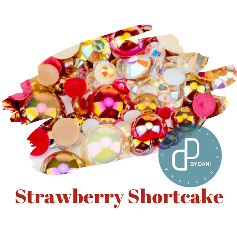 Pearl & Resin Flatback Rhinestone Mix - STRAWBERRY SHORTCAKE