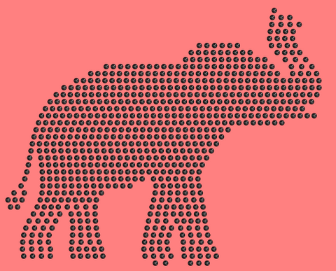 Pre-Cut Rhinestone Template: ELEPHANT