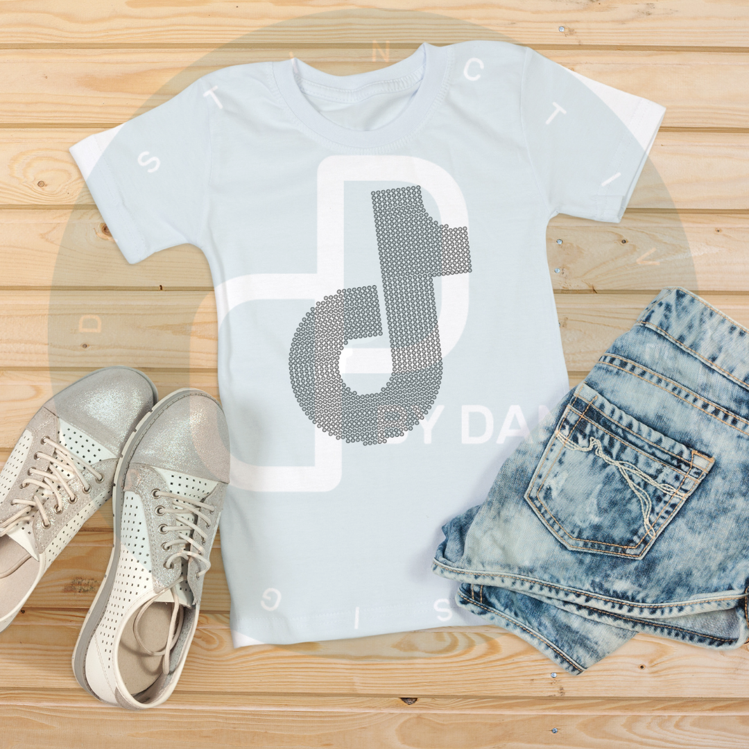 TIKTOK SYMBOL Rhinestone Tee