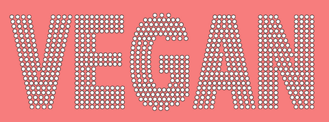Pre-Cut Rhinestone Template: VEGAN