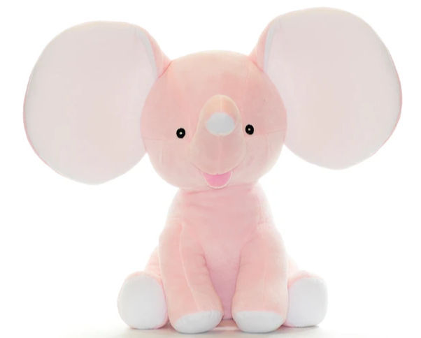 12" Plush Elephant with Embroidered Ears