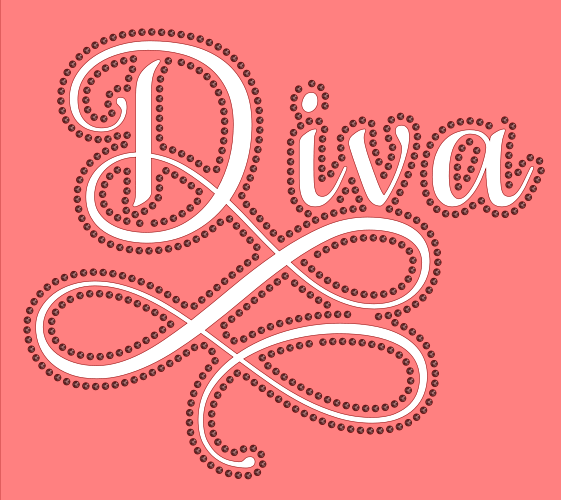 "DIVA" Rhinestone + Vinyl Design