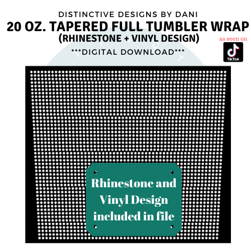 20 oz. Full Rhinestone Tumbler Wrap (tapered)