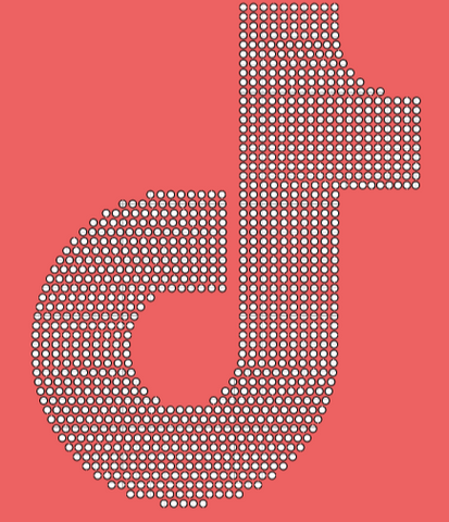 Pre-Cut Rhinestone Template: TIK TOK Symbol